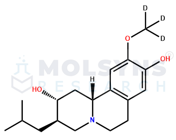 9-Desmethyl α-dihydro tetrabenazine D3